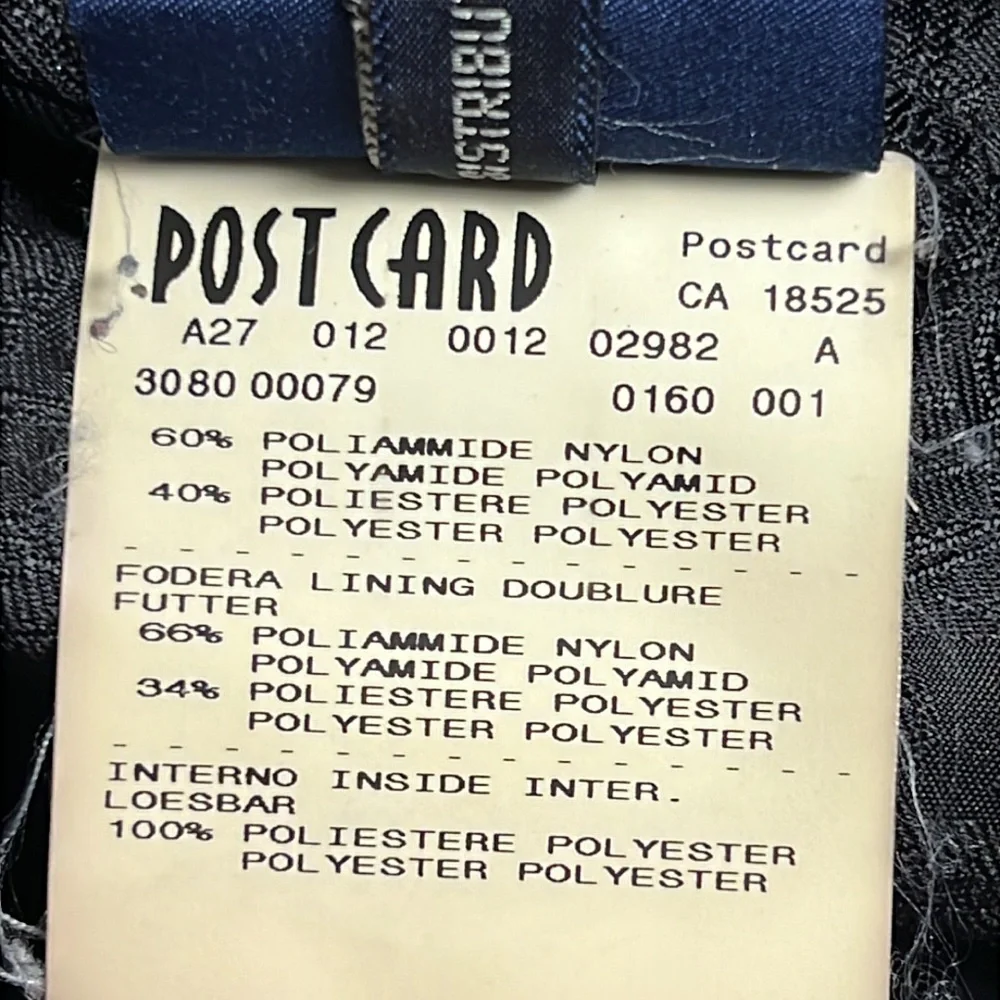 Vintage Post Card Puffy Zip Up Italy Ski Winter‎ Black Jacket Coat Size 10